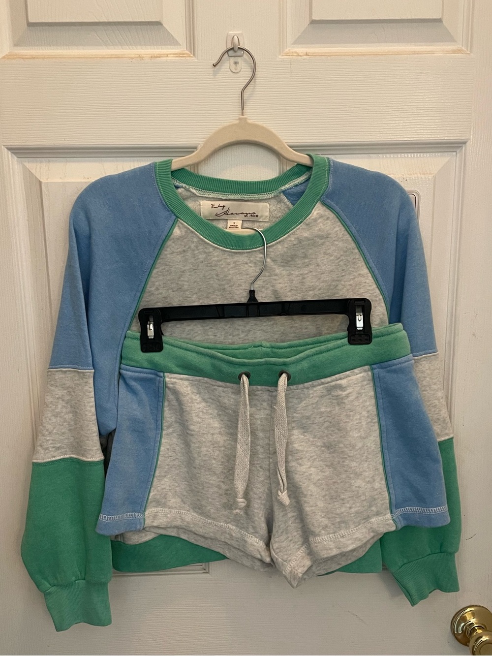 Vintage Havana Grey Sweatshirt with Green Trim